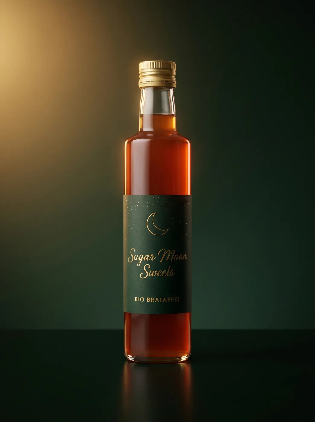 Bio-Apple Spice — Flasche mit Mond-Etikett