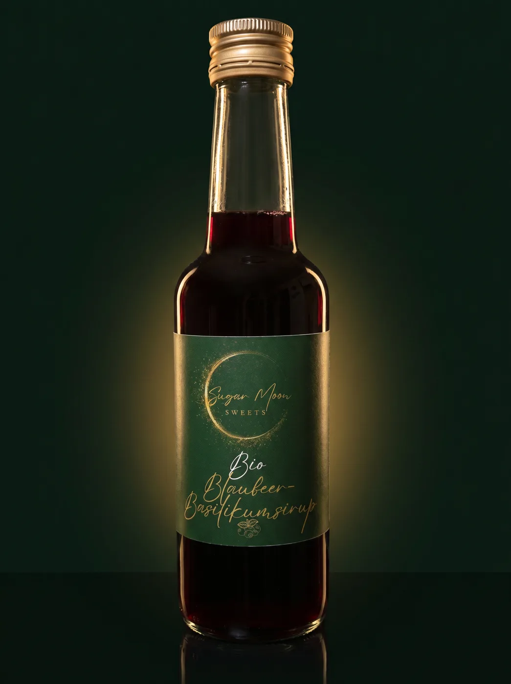 Bio-Blaubeer-Basilikum — Flasche mit Mond-Etikett