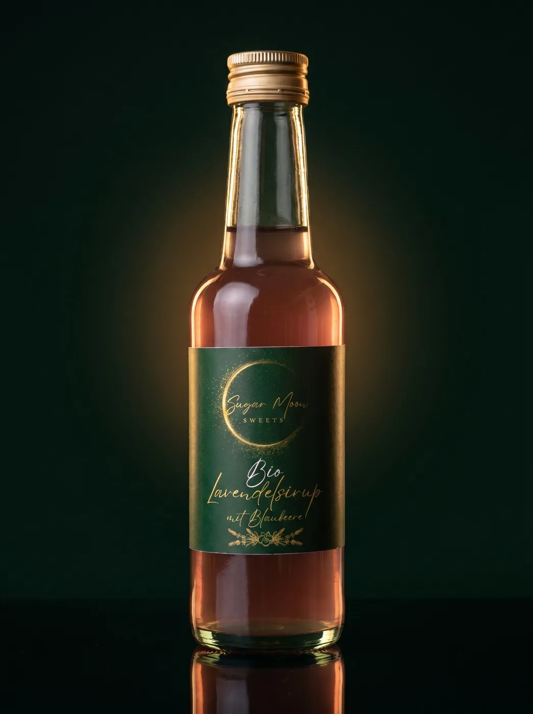 Bio-Lavendel mit Blaubeere — Flasche mit Mond-Etikett