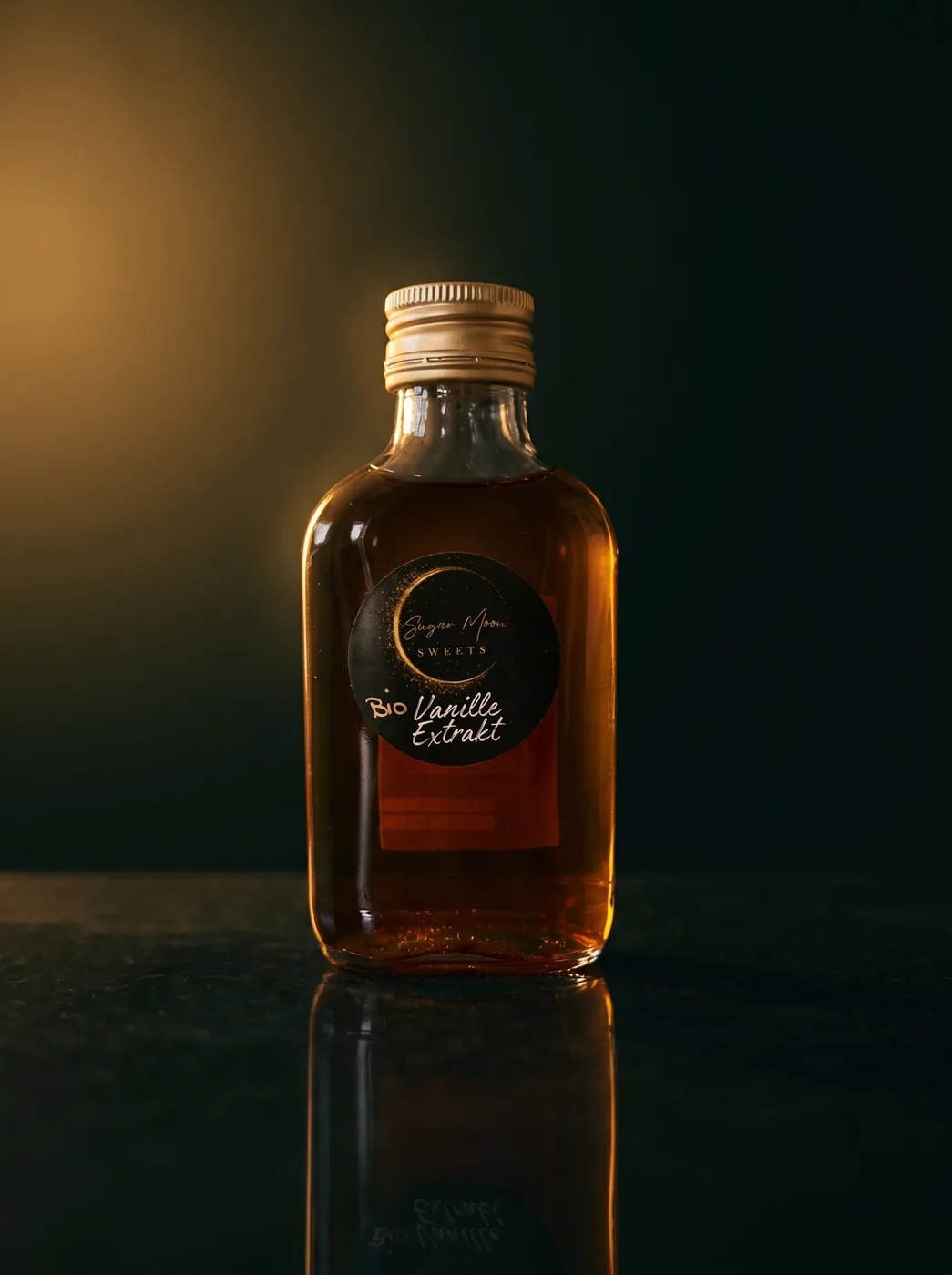 Bio-Vanille-Extrakt — Flasche mit Mond-Etikett
